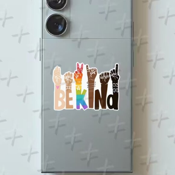 3pc Be Kind Multicultural Hands Vinyl Sticker - Picture 2 of 3